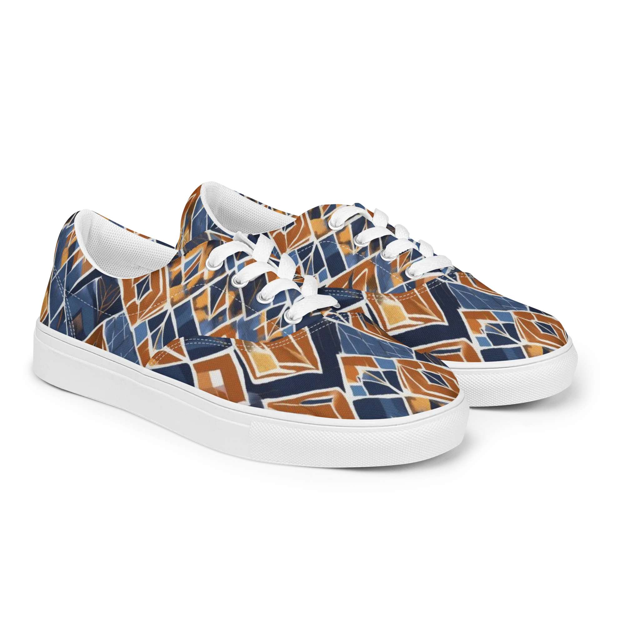 Indigo Ember on Men's Lace-Up Canvas Shoes — Right Front