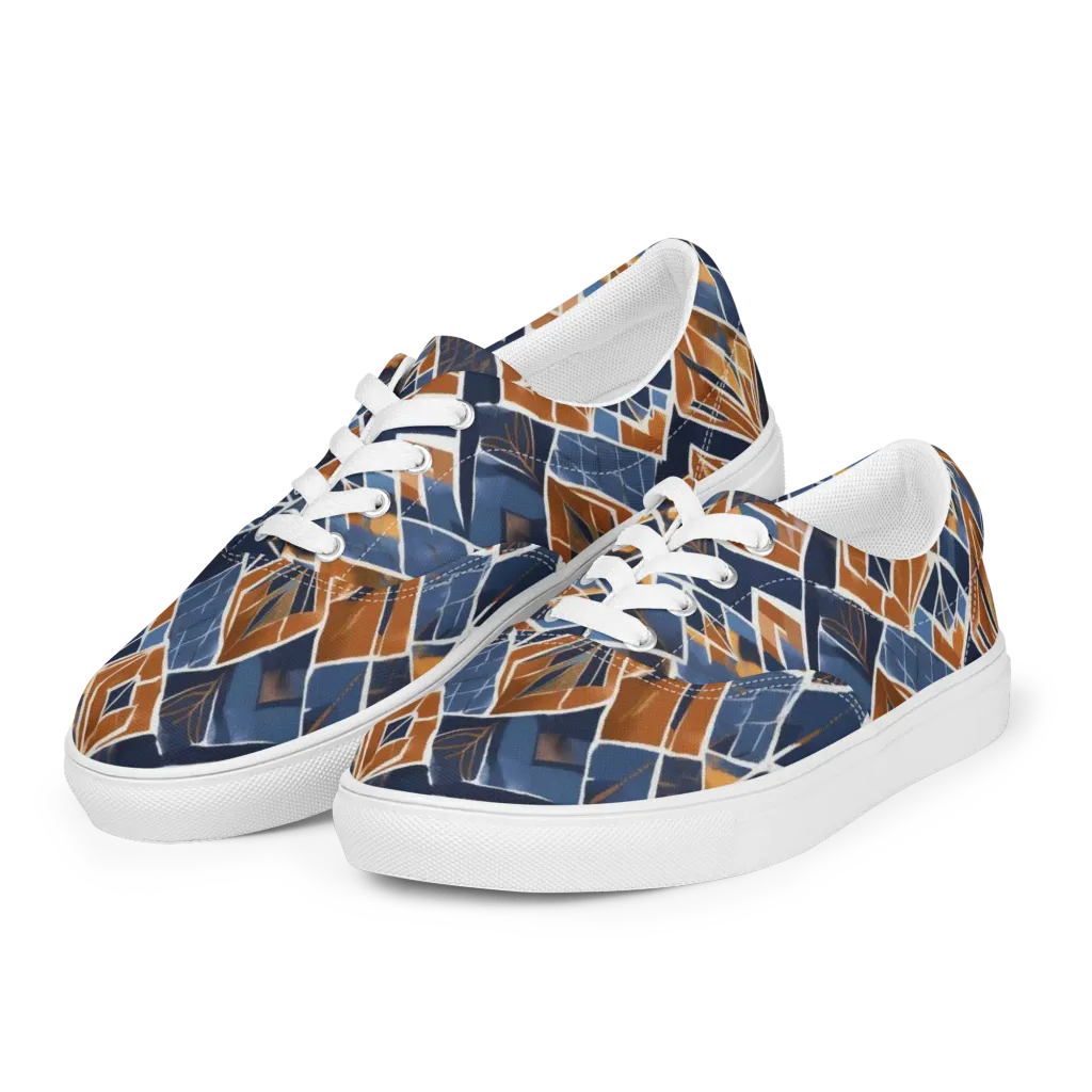 Indigo Ember on Men's Lace-Up Canvas Shoes — Left Front