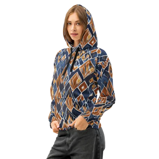 Indigo Ember on a Cotton Hoodie