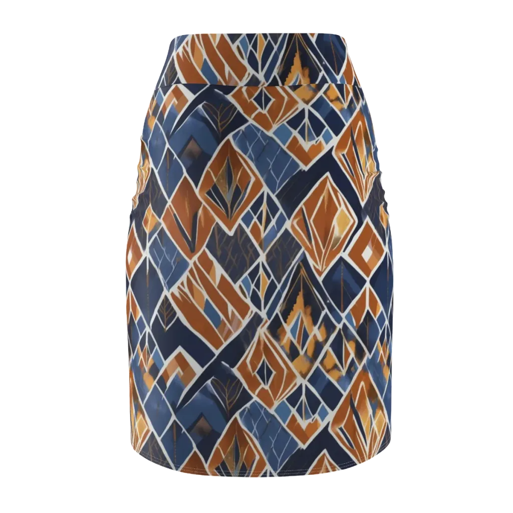 Indigo Ember on Pencil Skirt — Back