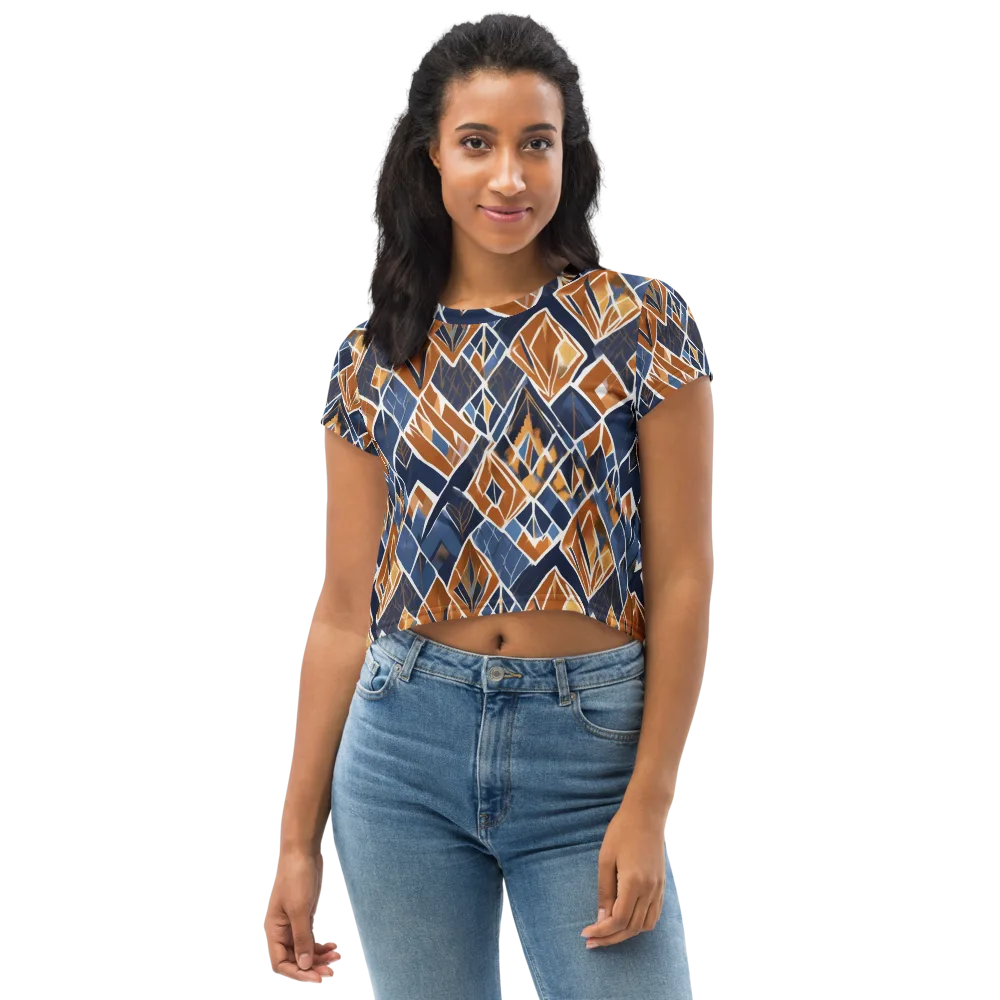 Indigo Ember on Crop Tee — Front