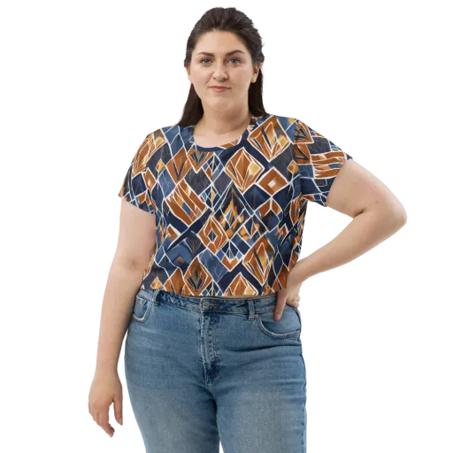 Indigo Ember on a Crop Tee