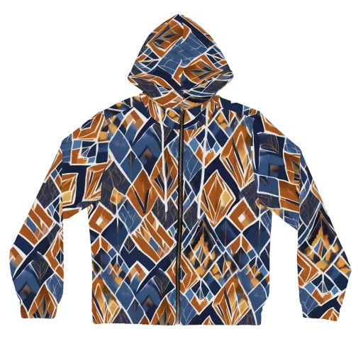 Indigo Ember on a Women's Full-Zip Hoodie