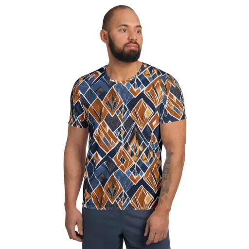 Indigo Ember on a Men's Athletic T-Shirt