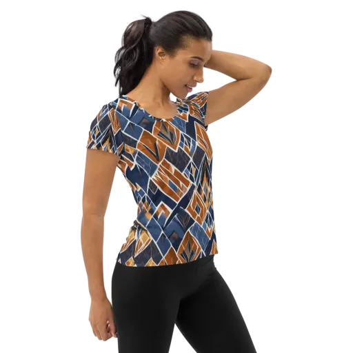 Indigo Ember on a Women's Athletic T-Shirt