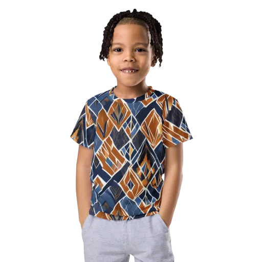 Indigo Ember on a Kids Crew Neck T-Shirt