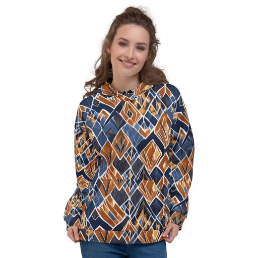 Indigo Ember on a Hoodie