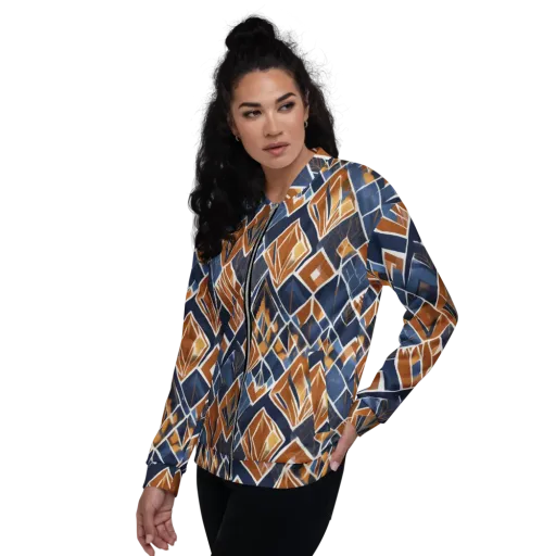 Indigo Ember on a Bomber Jacket