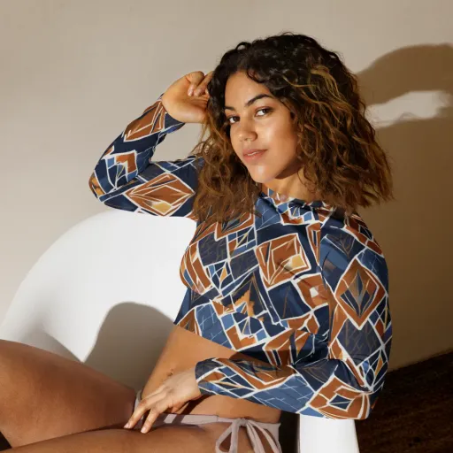 Indigo Ember on a Long Sleeve Crop Top
