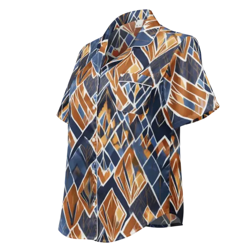 Indigo Ember on a Women's Short Sleeve Pajama Top