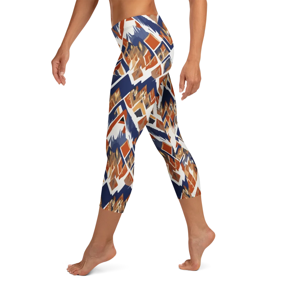 Canyon Circuit on Capri Leggings — Left