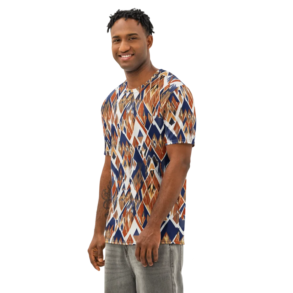 Canyon Circuit on Men's Cotton Crew Neck T-Shirt — Left Front