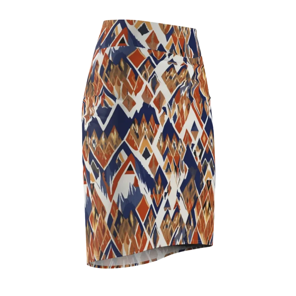 Canyon Circuit on Pencil Skirt — Front Side