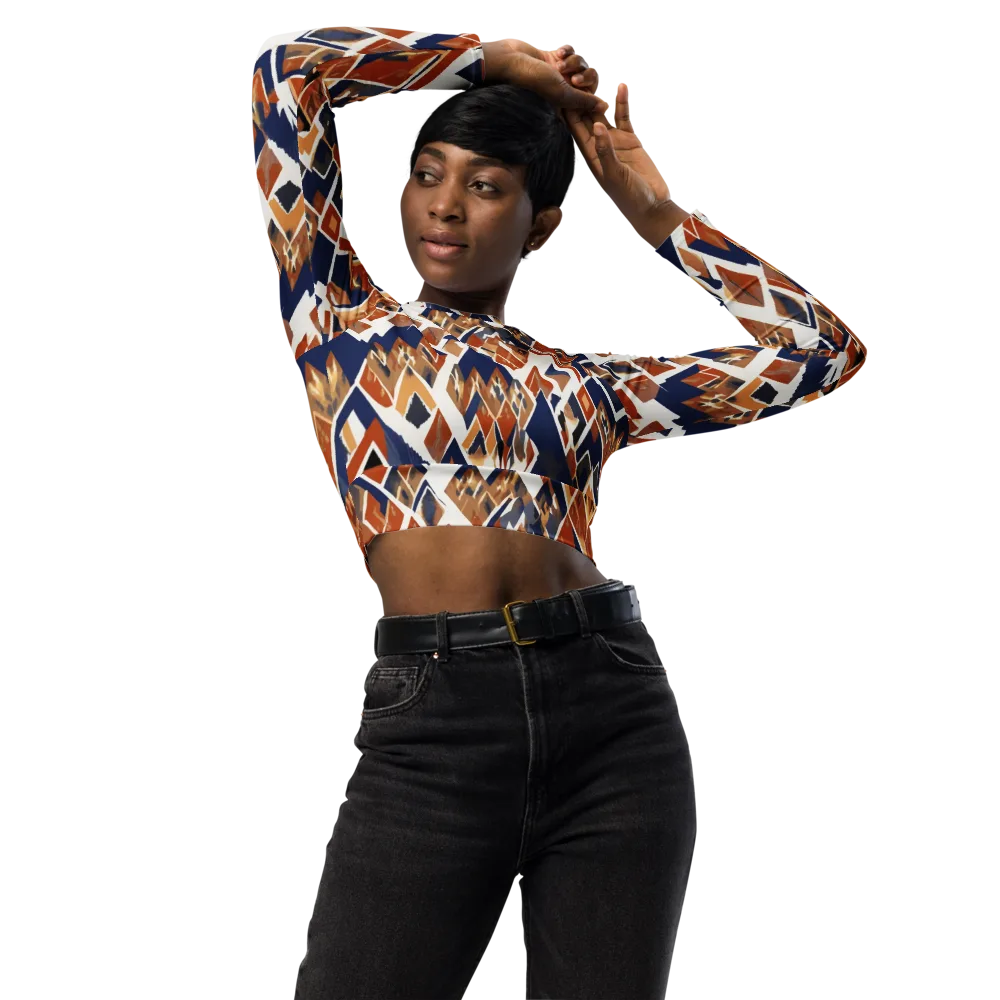 Canyon Circuit on Long Sleeve Crop Top — Front