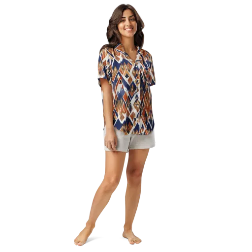 Canyon Circuit on a Women's Short Sleeve Pajama Top