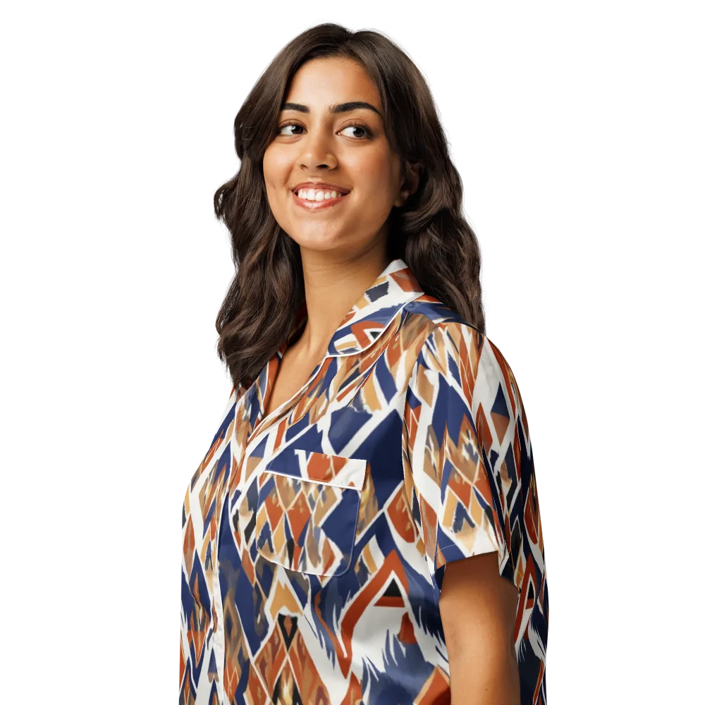 Canyon Circuit on Women's Short Sleeve Pajama Top — Left Front