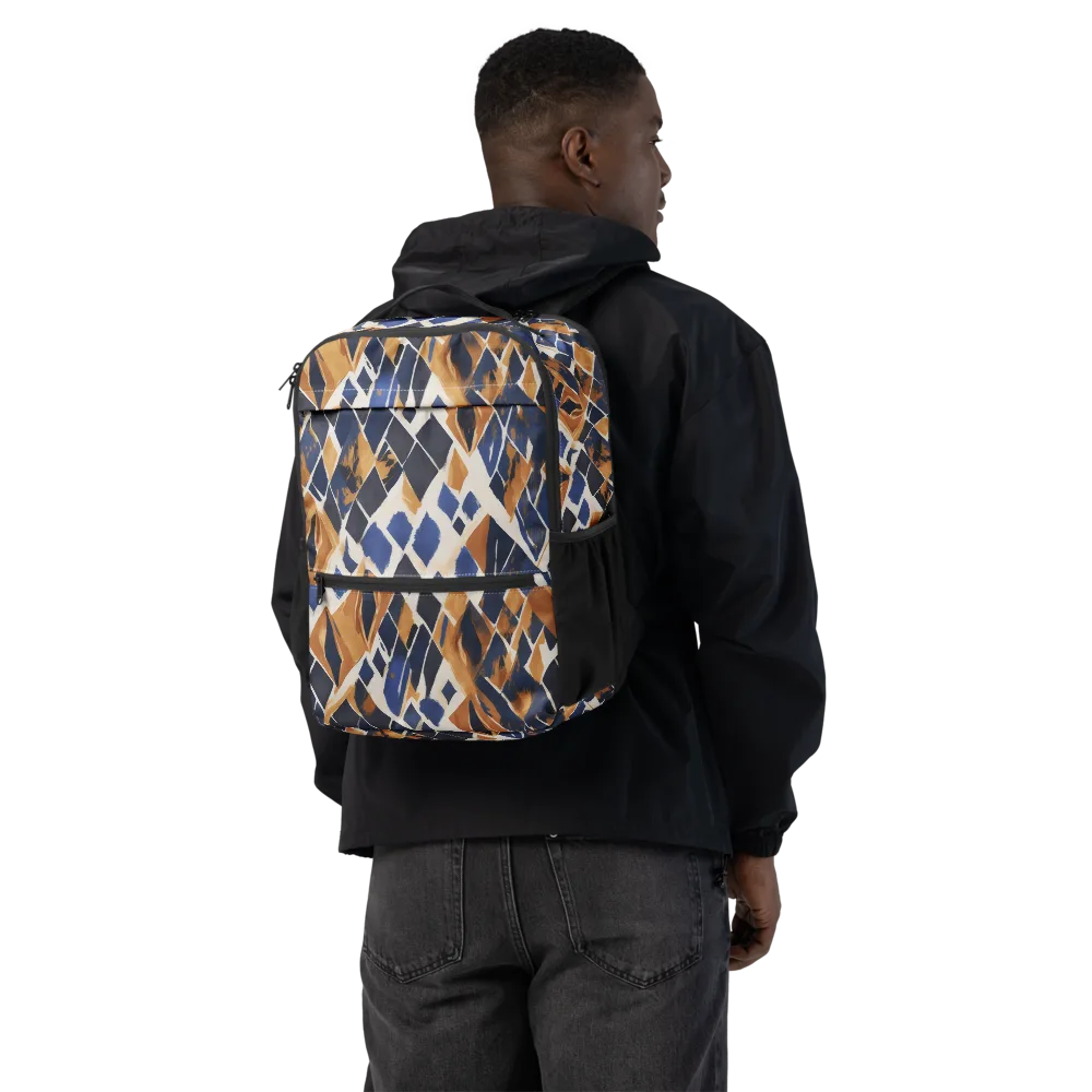 Cobalt Ember Argyle on Utility Backpack — Back