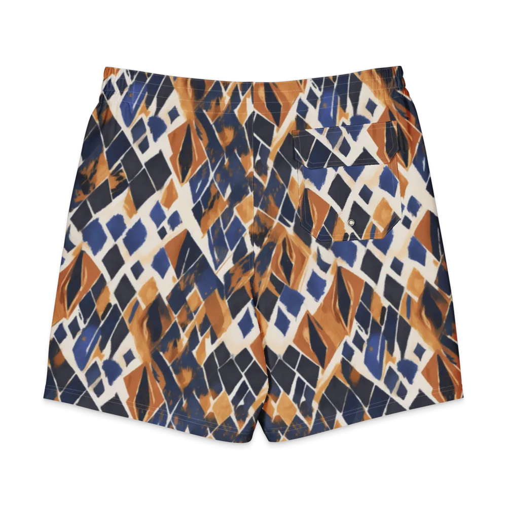 Cobalt Ember Argyle on Men's Board Shorts — Back