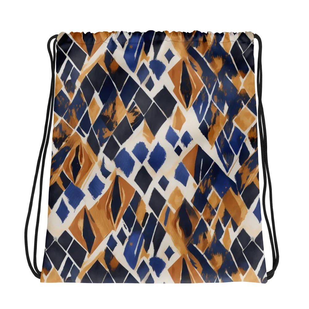 Cobalt Ember Argyle on Drawstring Bag — Photo
