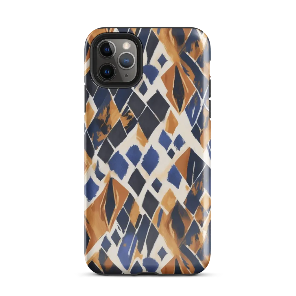 Cobalt Ember Argyle on Tough Case for iPhone® — Front