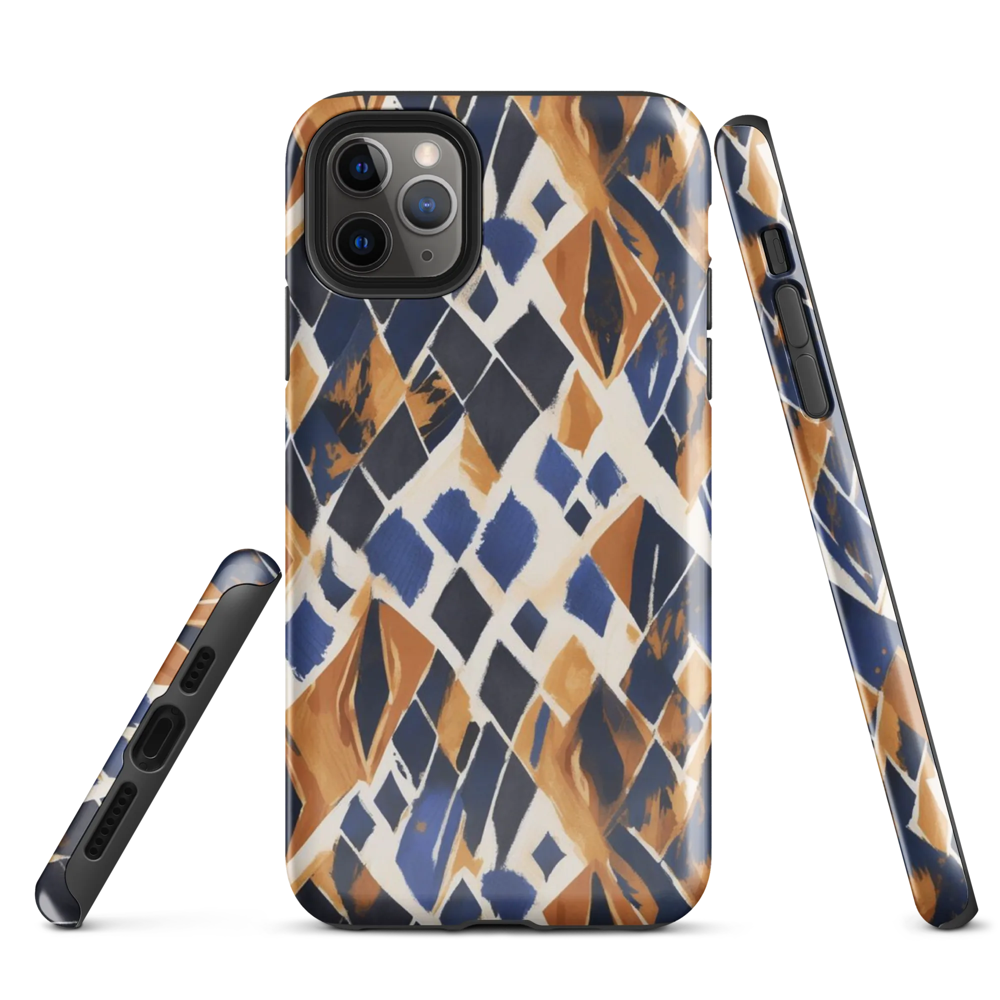 Cobalt Ember Argyle on Tough Case for iPhone® — Front