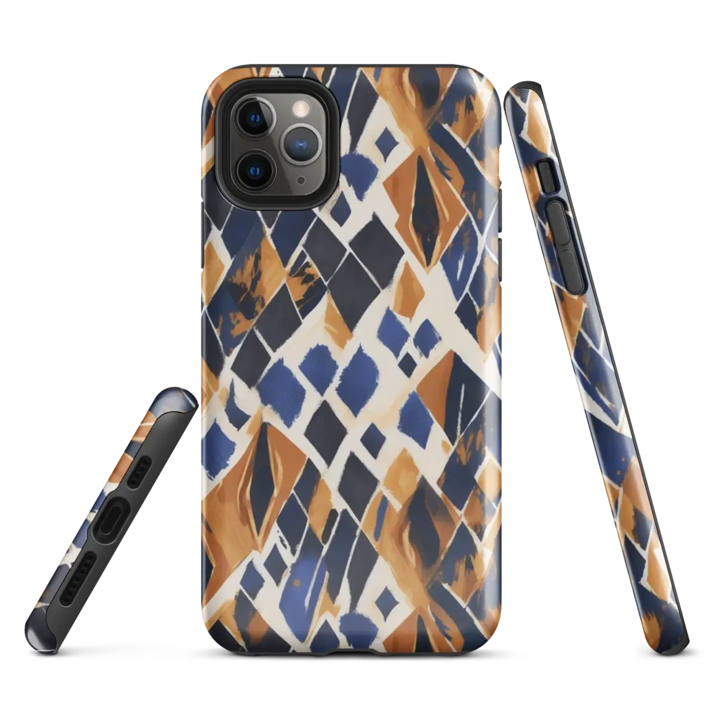 Cobalt Ember Argyle on Tough Case for iPhone® — Front