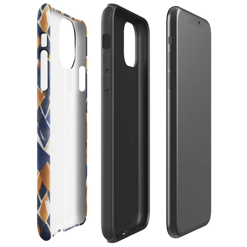 Cobalt Ember Argyle on Tough Case for iPhone® — Right
