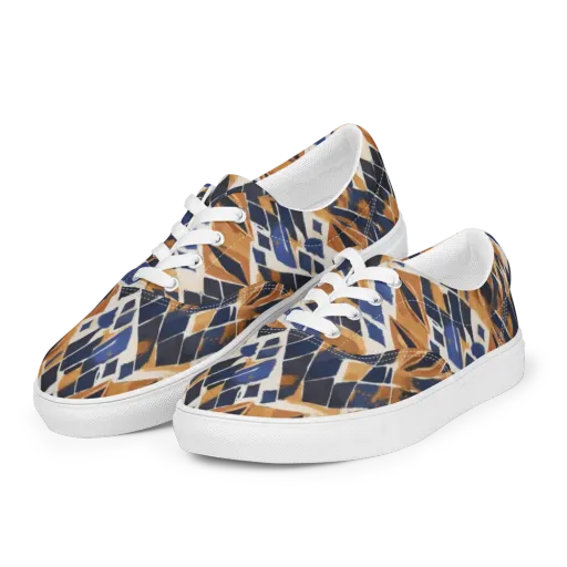 Cobalt Ember Argyle on a Men's Lace-Up Canvas Shoes