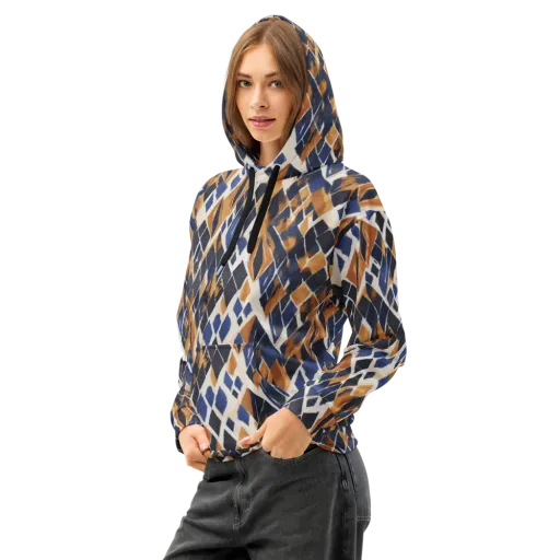 Cobalt Ember Argyle on a Cotton Hoodie