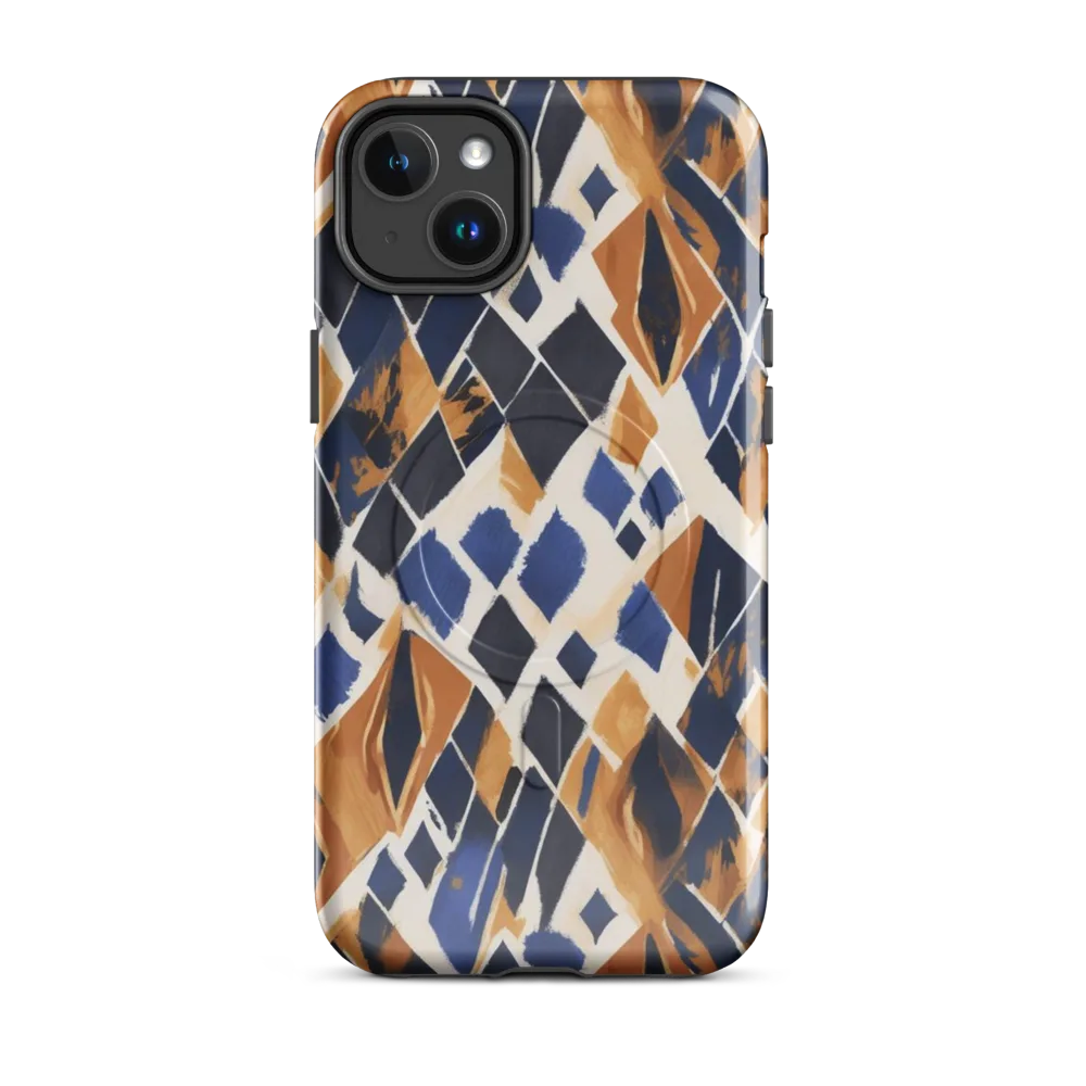Cobalt Ember Argyle on MagSafe Tough Case for iPhone® — Front