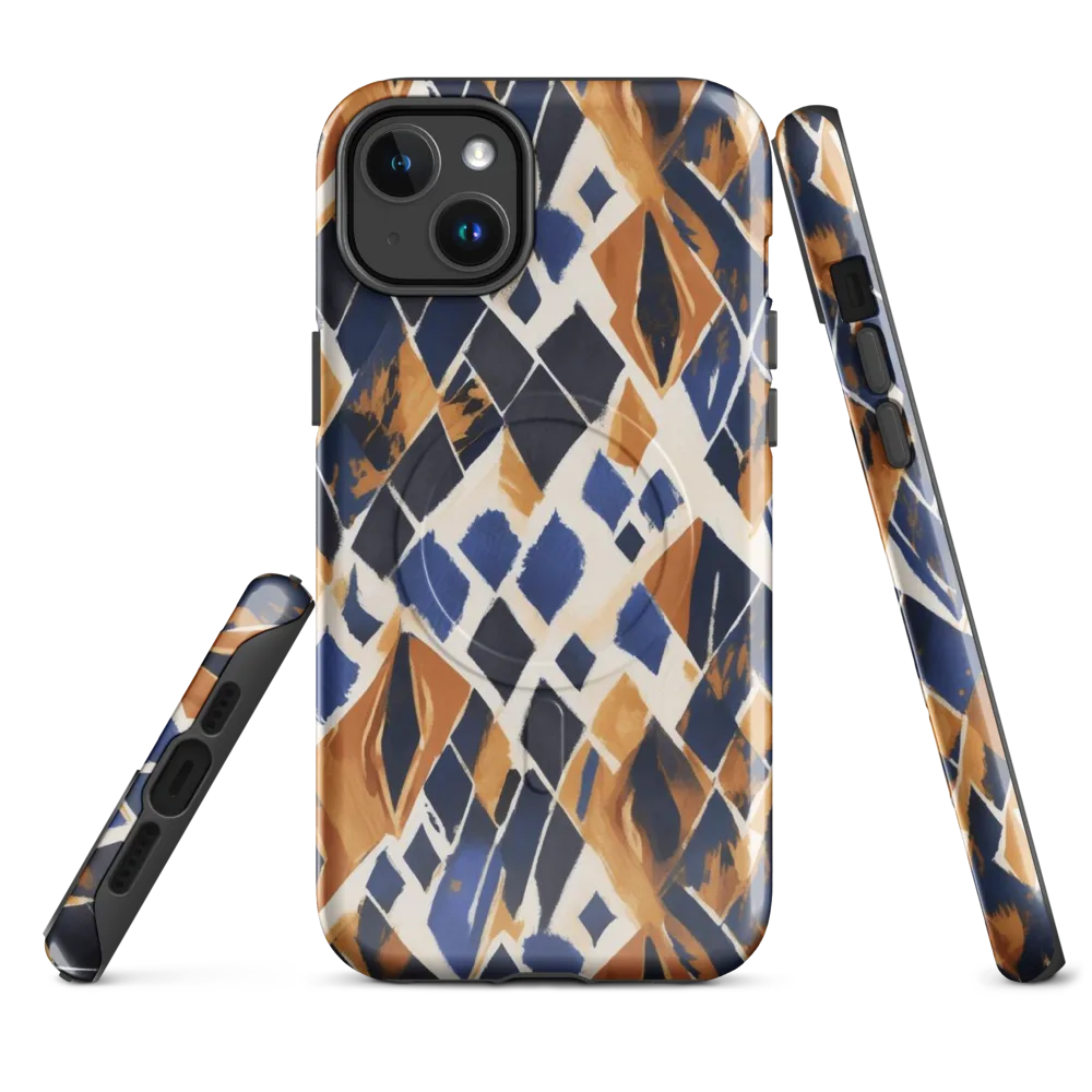 Cobalt Ember Argyle on MagSafe Tough Case for iPhone® — Front