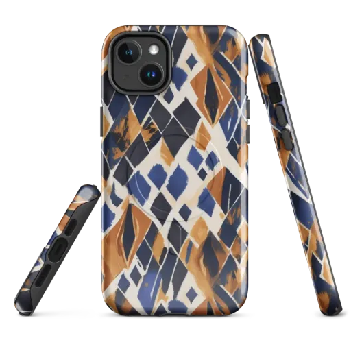 Cobalt Ember Argyle on a MagSafe Tough Case for iPhone®