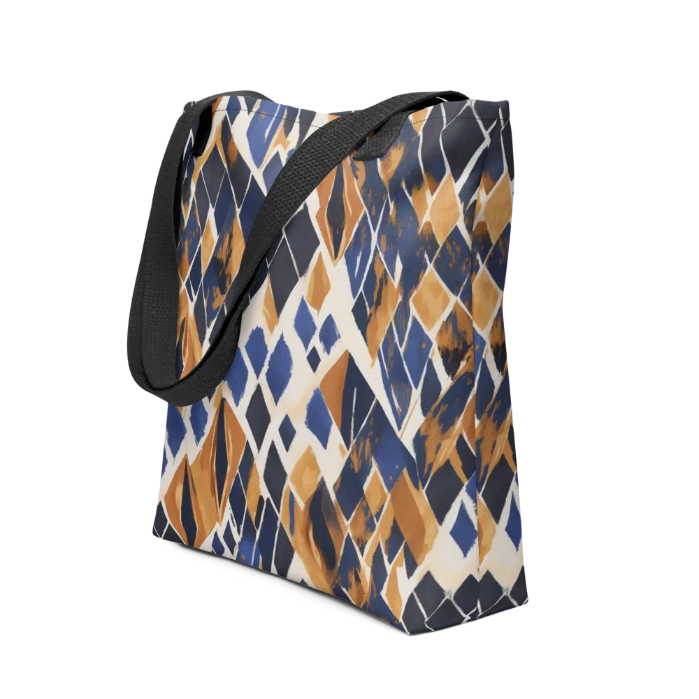 Cobalt Ember Argyle on Tote Bag — Front