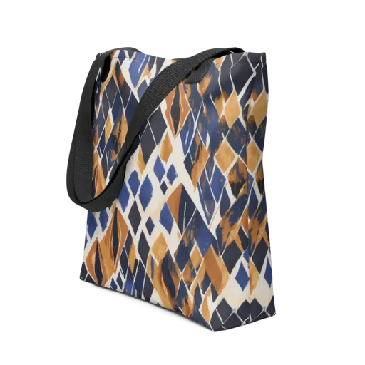Cobalt Ember Argyle on a Tote Bag