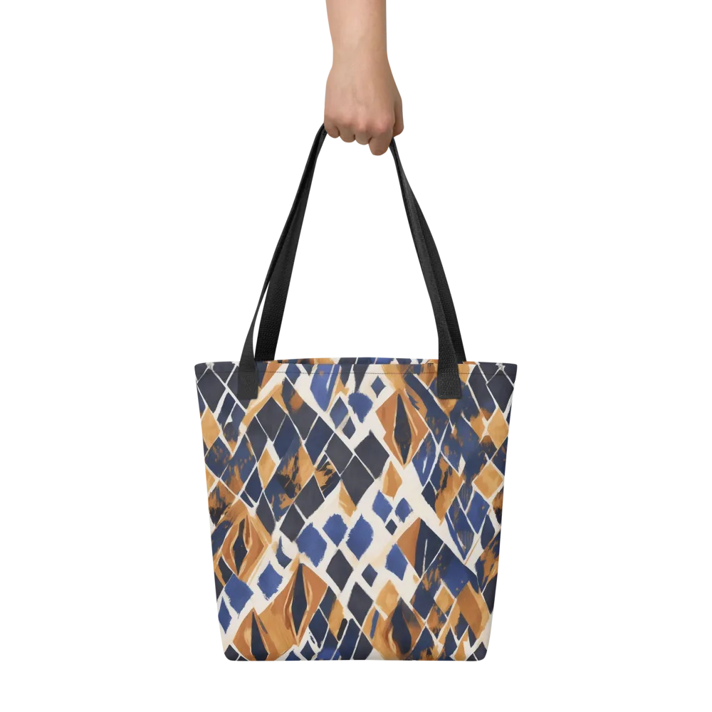 Cobalt Ember Argyle on Tote Bag — Front
