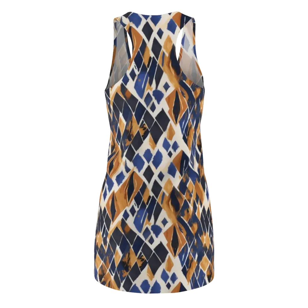 Cobalt Ember Argyle on Racerback Dress — Back