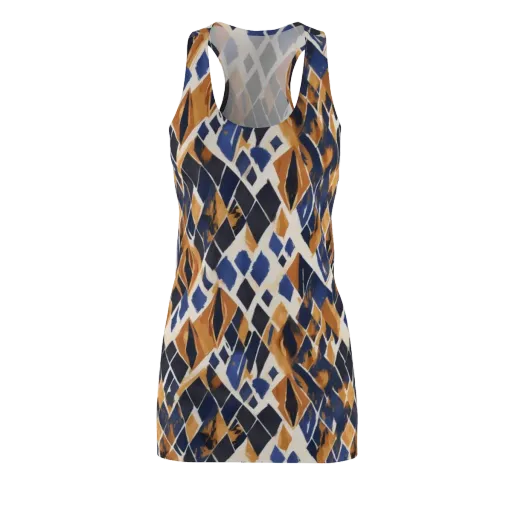 Cobalt Ember Argyle on a Racerback Dress