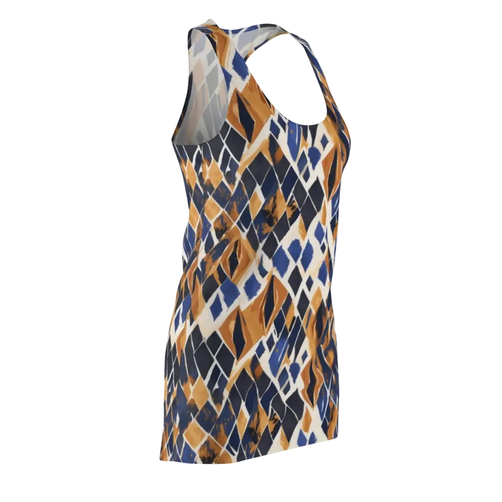 Cobalt Ember Argyle on Racerback Dress — Front Side