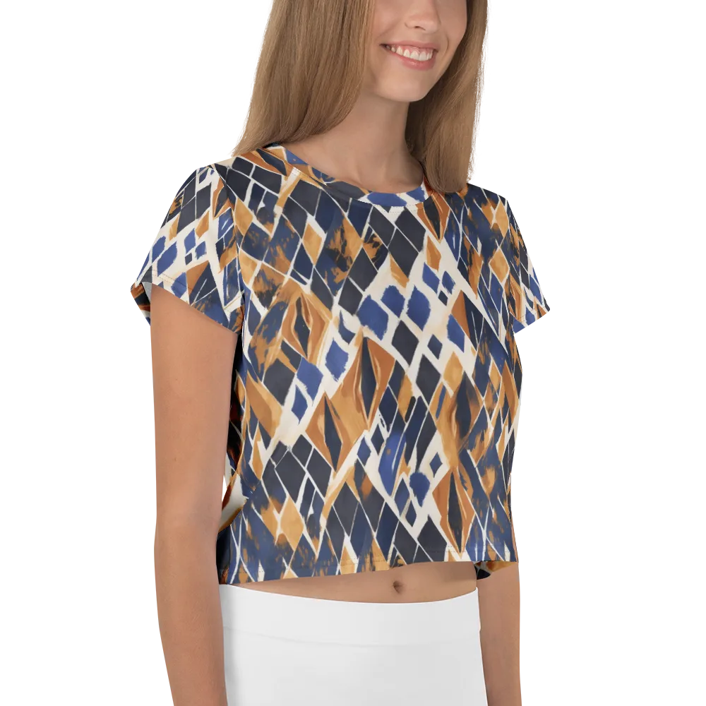 Cobalt Ember Argyle on Crop Tee — Right