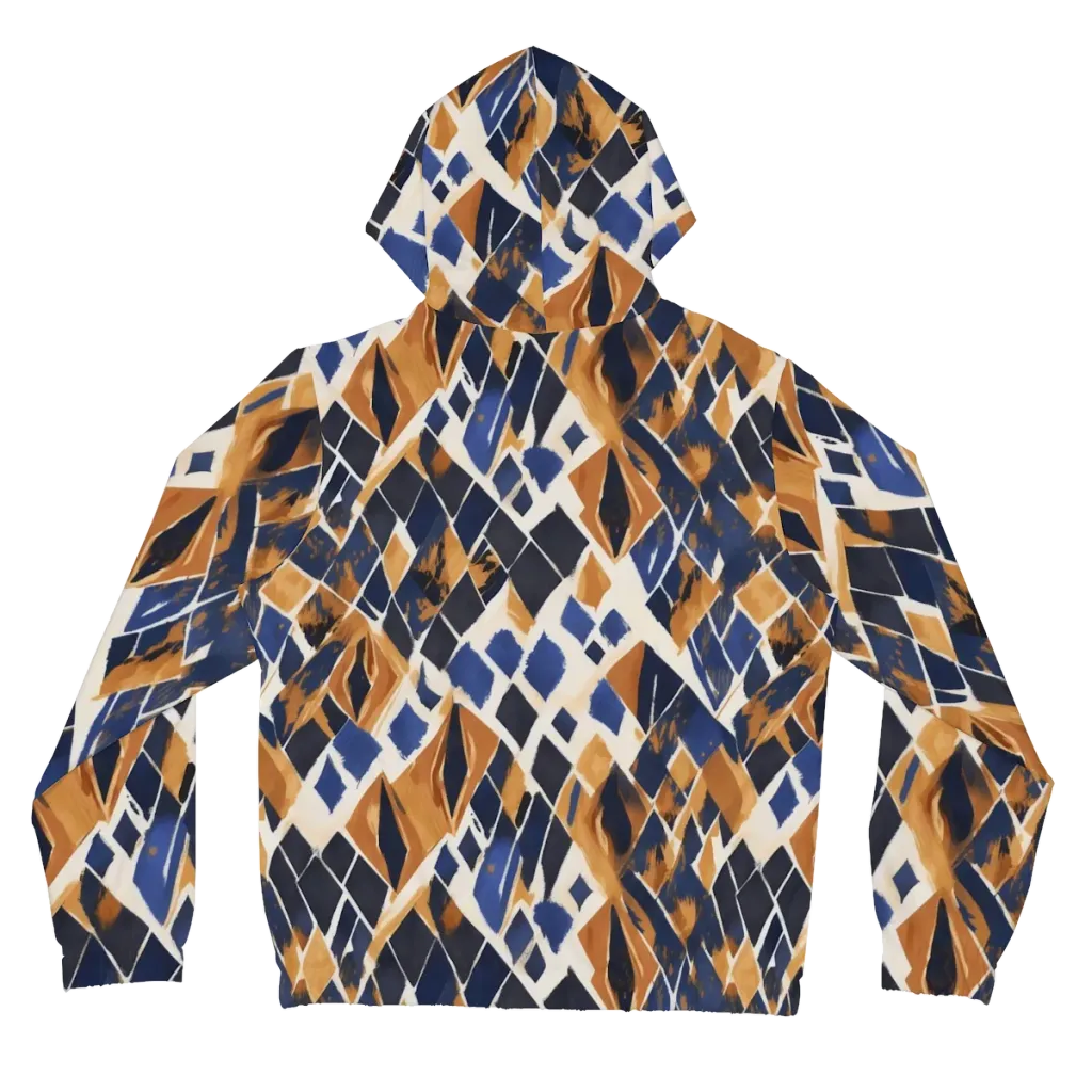 Cobalt Ember Argyle on Women's Full-Zip Hoodie — Back