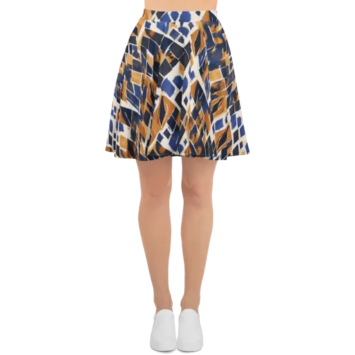 Cobalt Ember Argyle on a Skater Skirt