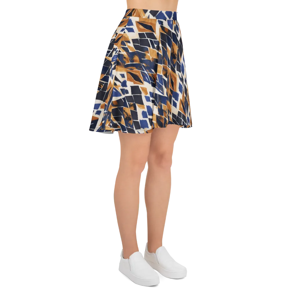 Cobalt Ember Argyle on Skater Skirt — Right