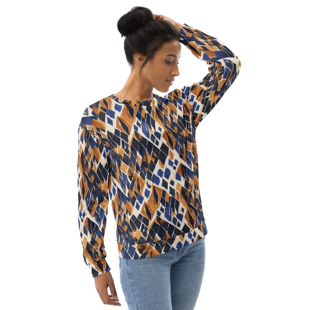 Cobalt Ember Argyle on Sweatshirt — Right Front