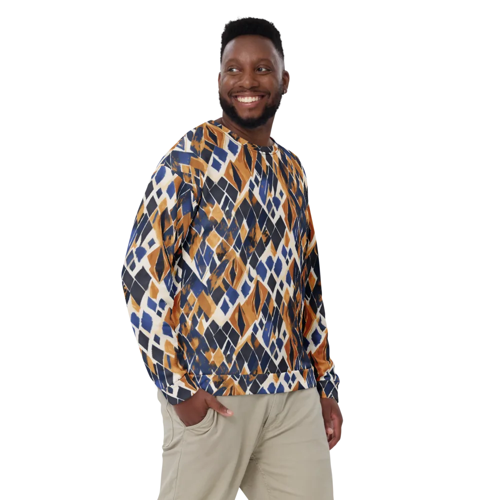 Cobalt Ember Argyle on Sweatshirt — Front