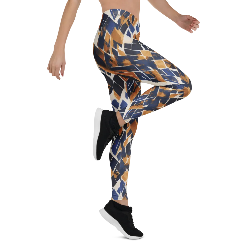 Cobalt Ember Argyle on Leggings — Right