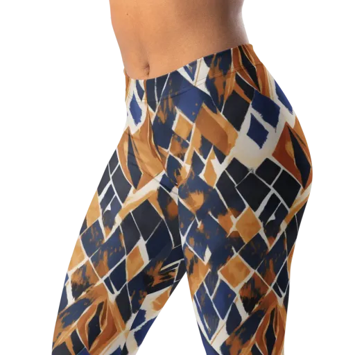 Cobalt Ember Argyle on a Leggings