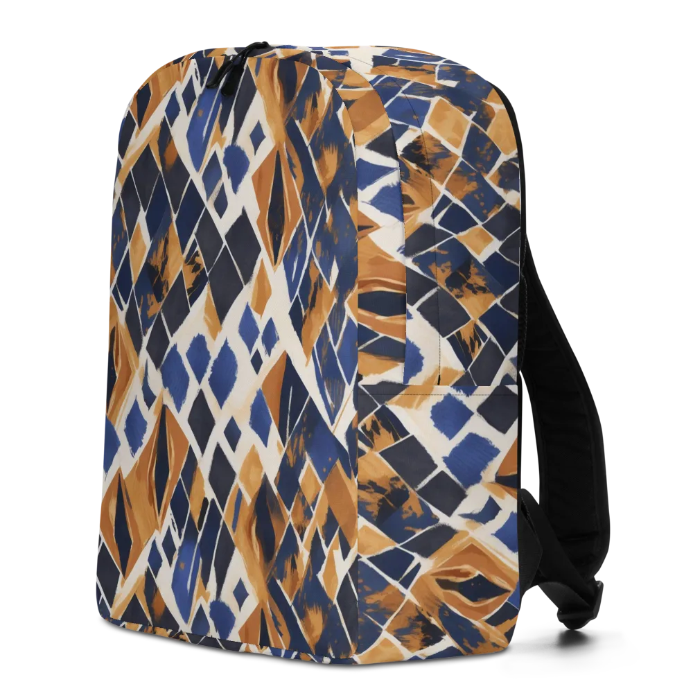 Cobalt Ember Argyle on Minimalist Backpack — Left