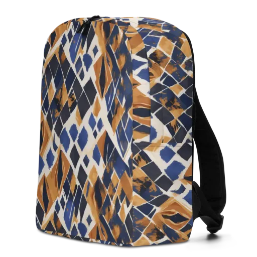 Cobalt Ember Argyle on a Minimalist Backpack