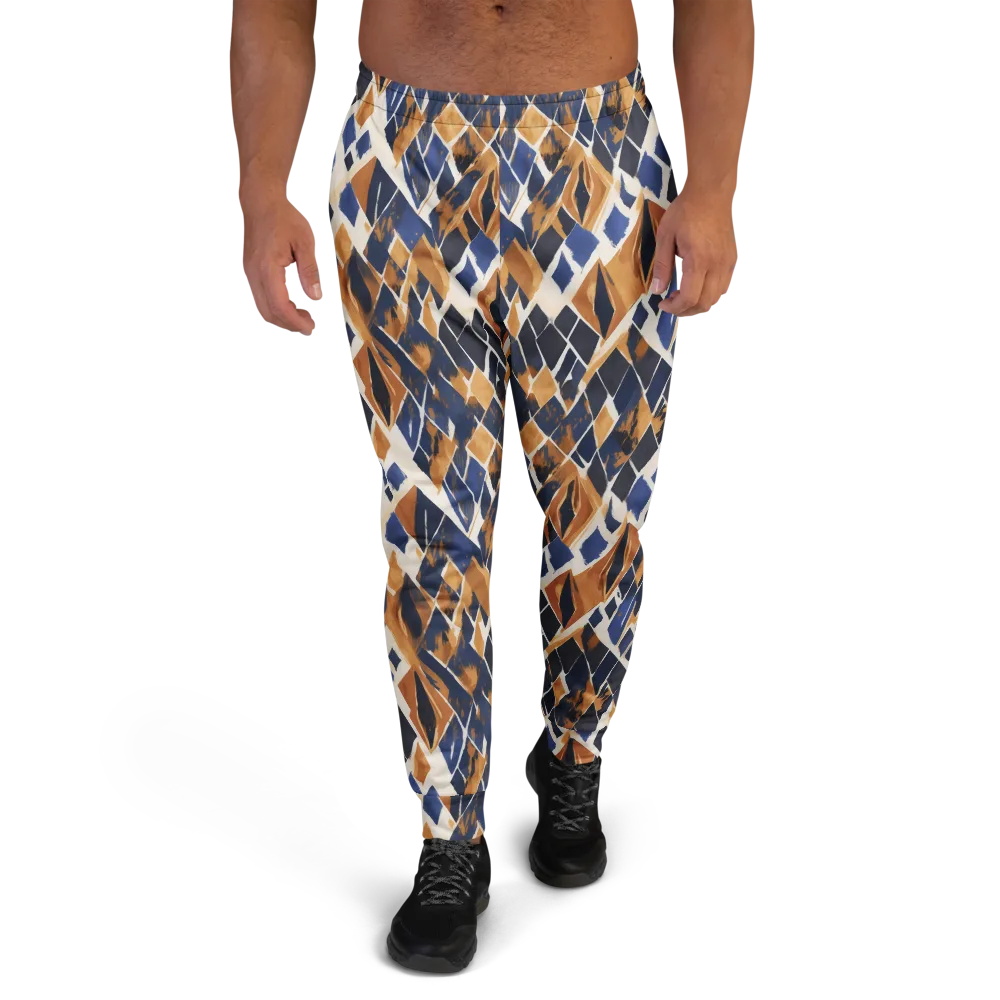 Cobalt Ember Argyle on Men's Joggers — Front