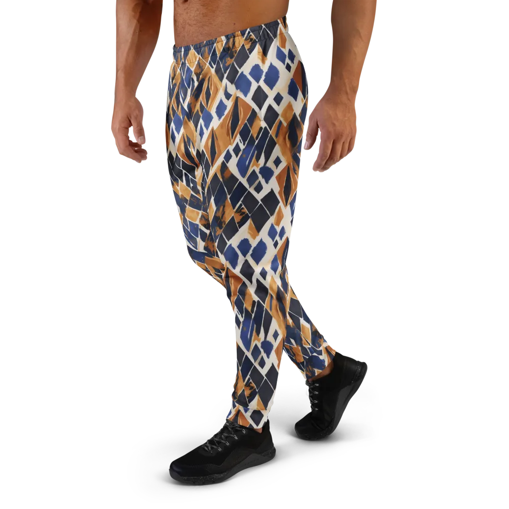 Cobalt Ember Argyle on Men's Joggers — Left